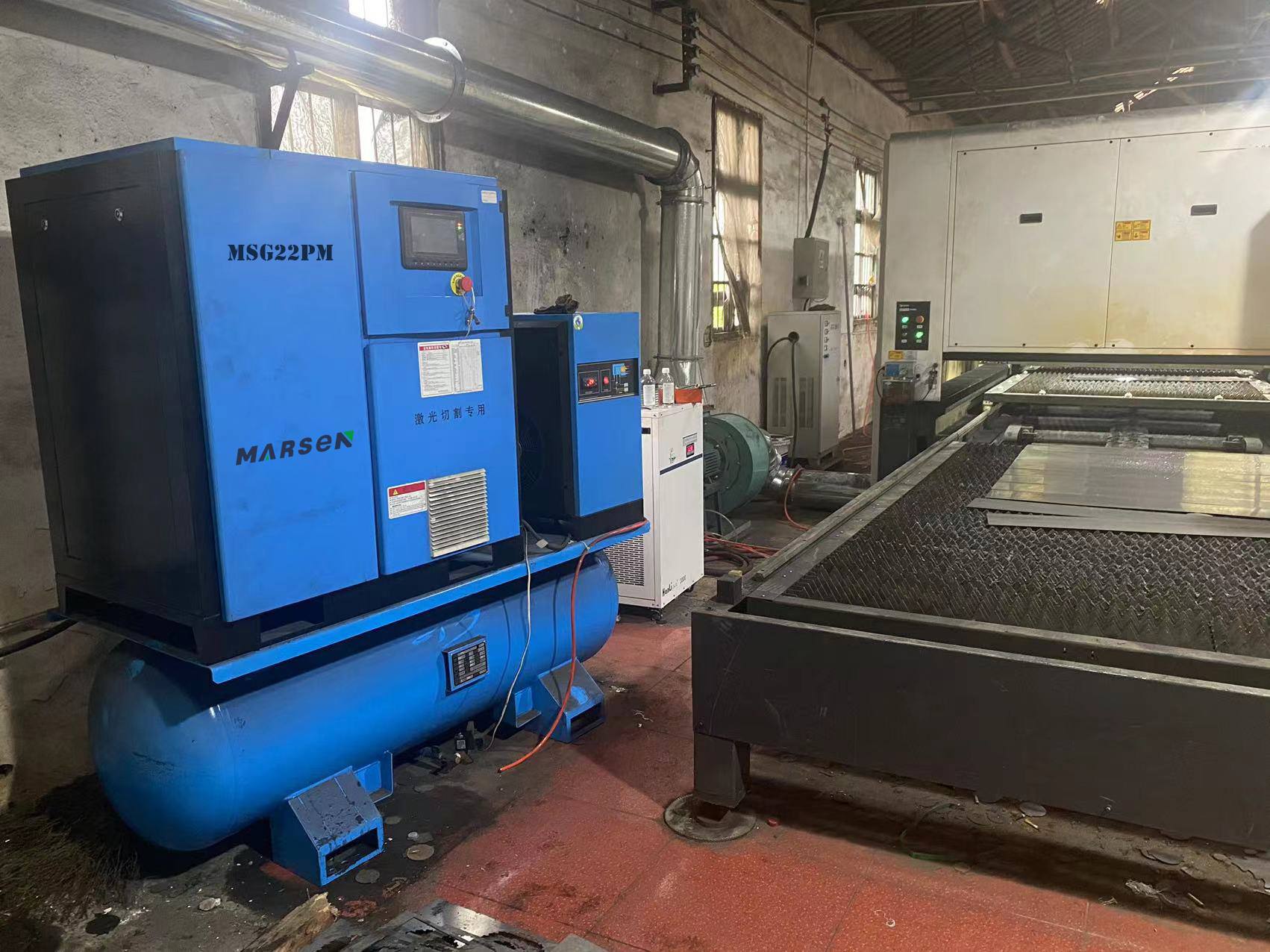 瑪爾森永磁變頻激光切割專(zhuān)用15KW1套應用于廣西某箱板制作有限公司